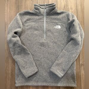 The North Face Sweater Knit Fleece Quarter Zip Pullover Gray Men’s Medium